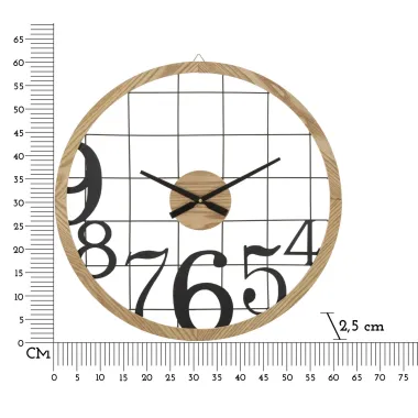ZEGAR NASTĘNNY NUMBERS Ø 60X2,5 cm